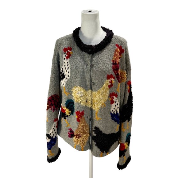Vintage Design Options/ Philip & Jane Gordon Vintage Knit Cardigan with Rooster - Picture 7 of 8